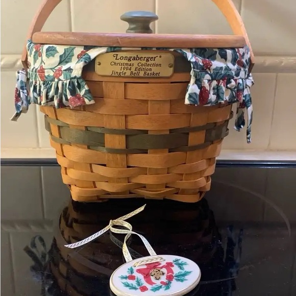 Longaberger Christmas Collection 1994 Edition Jingle Bell Basket, Liner & Insert - Picture 2 of 8